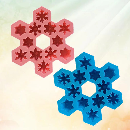 1 PCS Christmas Ice Molds Chocolate Snowflake Cookie Gummies Gummy Silicone Soap Biscuit