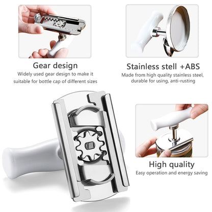Multi-function Bottle Cap Opener Stainless Steel Lids Off Jar Opener Labor-saving Screw Can Opener for Kitchen Gadget