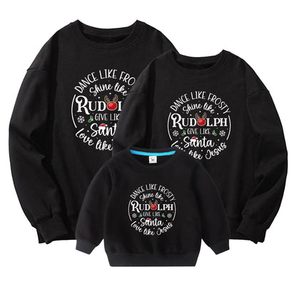 Parent-child Hoodie Pure Cotton T-shirt American Style New Year Christmas