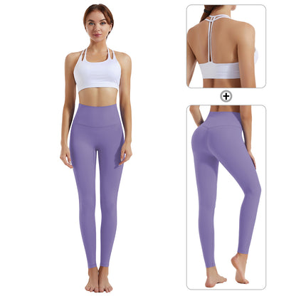 Yoga clothing set women's shock-absorbing gathering sports bra high waist and hip lifting fitness pants two-piece set