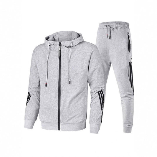 Sportswear Men's Set Casual Two-Piece Suit Spring Autumn Zipper Three-Stripe Hoodie Casual Long Pants