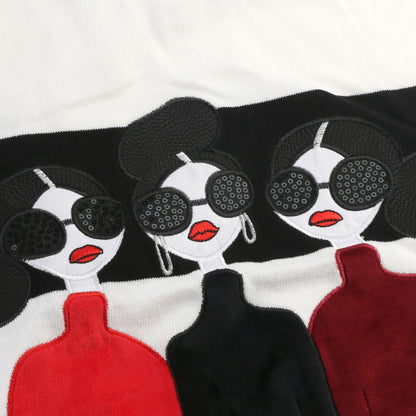 Short sleeved knitted sweater base shirt for women, like white and black sequins loose knit sweater short top for women