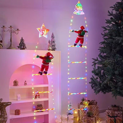1.5/3M LED Christmas Decor: Climbing Santa, Plug/USB, 8 Flash Modes (for Home/Tree/Wall Window)