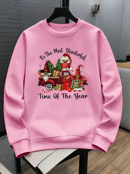 Kids' Casual Christmas Crew Neck Sweatshirt, Polyester Knit