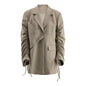 A niche suit top for women's autumn new style with drawstring design personalized loose jacket