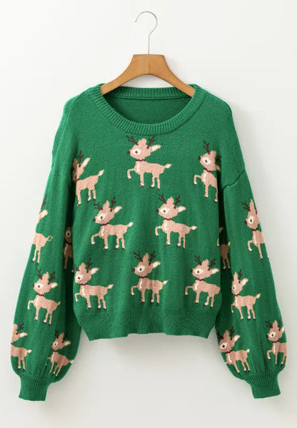 Christmas sweater lazy loose cute long sleeved pullover knitted sweater