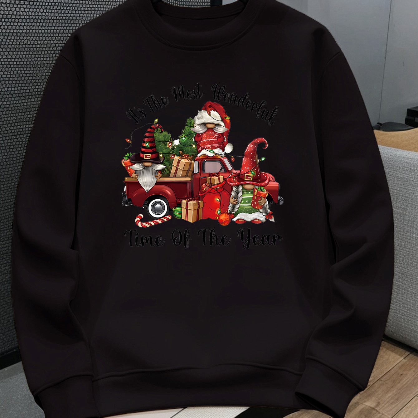 Kids' Casual Christmas Crew Neck Sweatshirt, Polyester Knit