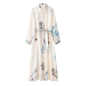 Linen shirt style tie printed dress