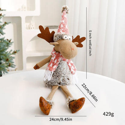 Reindeer Plush Christmas Decoration Ornament Window Display Decorative Figurine