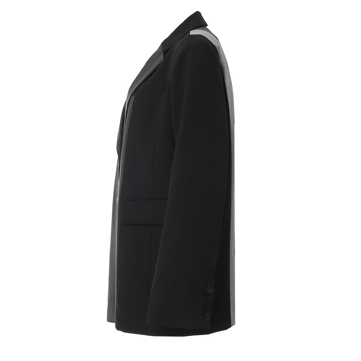 High end contrasting striped suit with spring plaid loose jacket