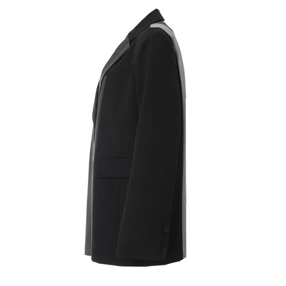 High end contrasting striped suit with spring plaid loose jacket