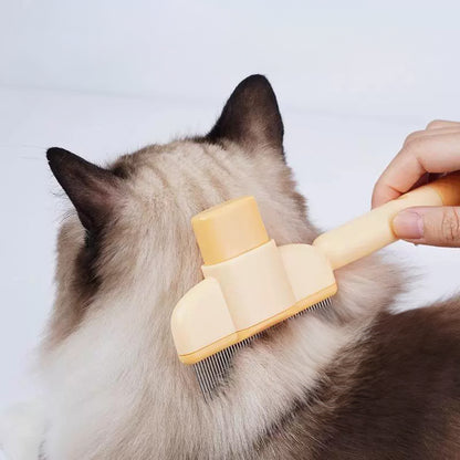 Dog & Cat Grooming Brush: Automatic Hair Remover with 1-Button Self-Cleaning & Massage