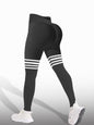 Tight fit high waisted sports and fitness pants women's yoga pants seamless striped peach yoga pants hip lifting pants yoga clothes