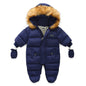 Winter Children Clothing Set Baby Boy Girl Clothes Warm Down Jacket Coat Jumpsuit Snowsuit Kids Parka Real Fur Overalls Overcoat